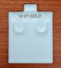 White Vinyl Stud 14K Huggie Earring Card Puff Pad Jewelry Display Holder 100 Pcs
