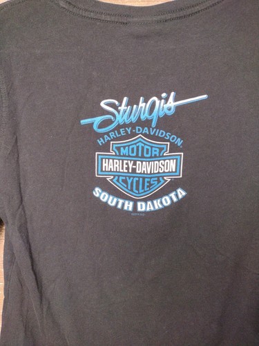 Harley Davidson Womens Blingy Screaming Eagle Long Sleeve T Shirt Black S Tee - Picture 6 of 8