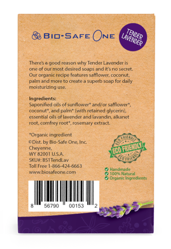 Bio-Safe One, Inc. - Tender Lavender Natural Organic Soap Bar 4 oz Homemade - Picture 2 of 15