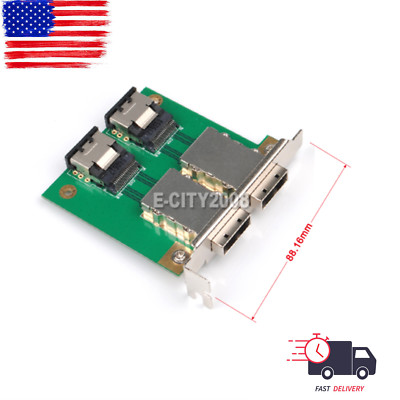2Ports Mini SAS SFF-8088 To 36Pin SFF-8087 PCBA Female Adapter PCI Bracket Great