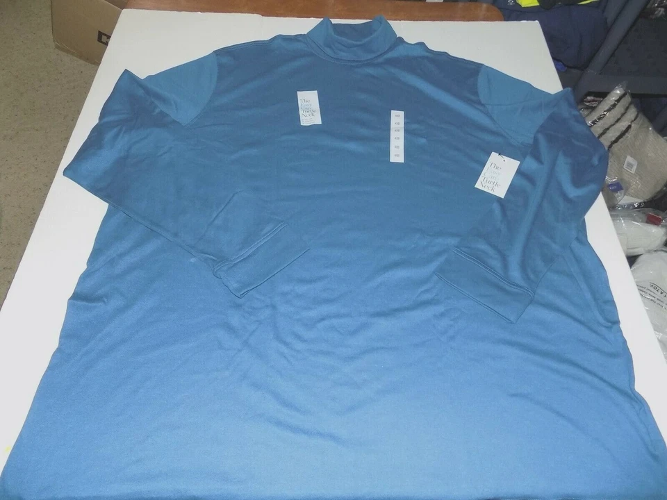 CROFT & BARROW EASY CARE KNIT TURTLENECK MENS SZ 4XL BIG -BLUE- NWT - Image 2 of 2