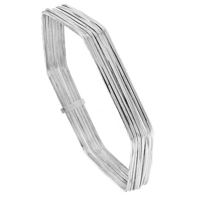 925 Sterlingsilber 7 Tage Sechseck Form Armreif Armband 8,5'' lang