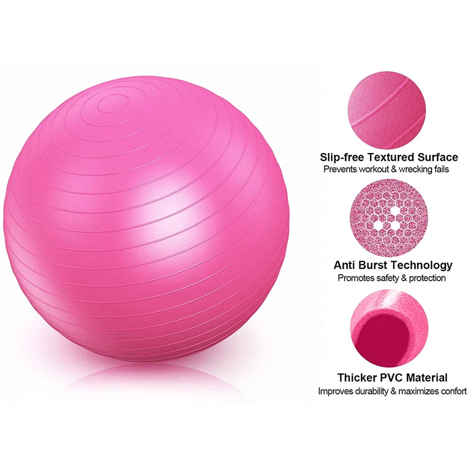 23" 26" 29" Yoga Ball Exercise Anti Burst Fitness Balance Workout Stability - Image 2 of 4
