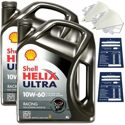 8 Litre Original Shell Helix Ultra Course 10W60 Huile Acea A3 B3 B4 VW Kit