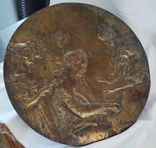 Antique HUGE Hans Schaefer, Czech Born 1875 ,273mm Bronze Medal /Plaque Schubert
