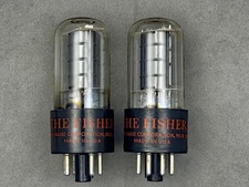 (2) The Fisher 6V6GT Power Tubes Black Plates Dual D Getters Amplitrex