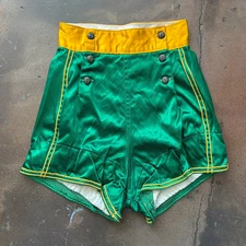Vintage 40s GoldSmith Satin Athletic Boxing Band Majorette Uniform Shorts Sz 24