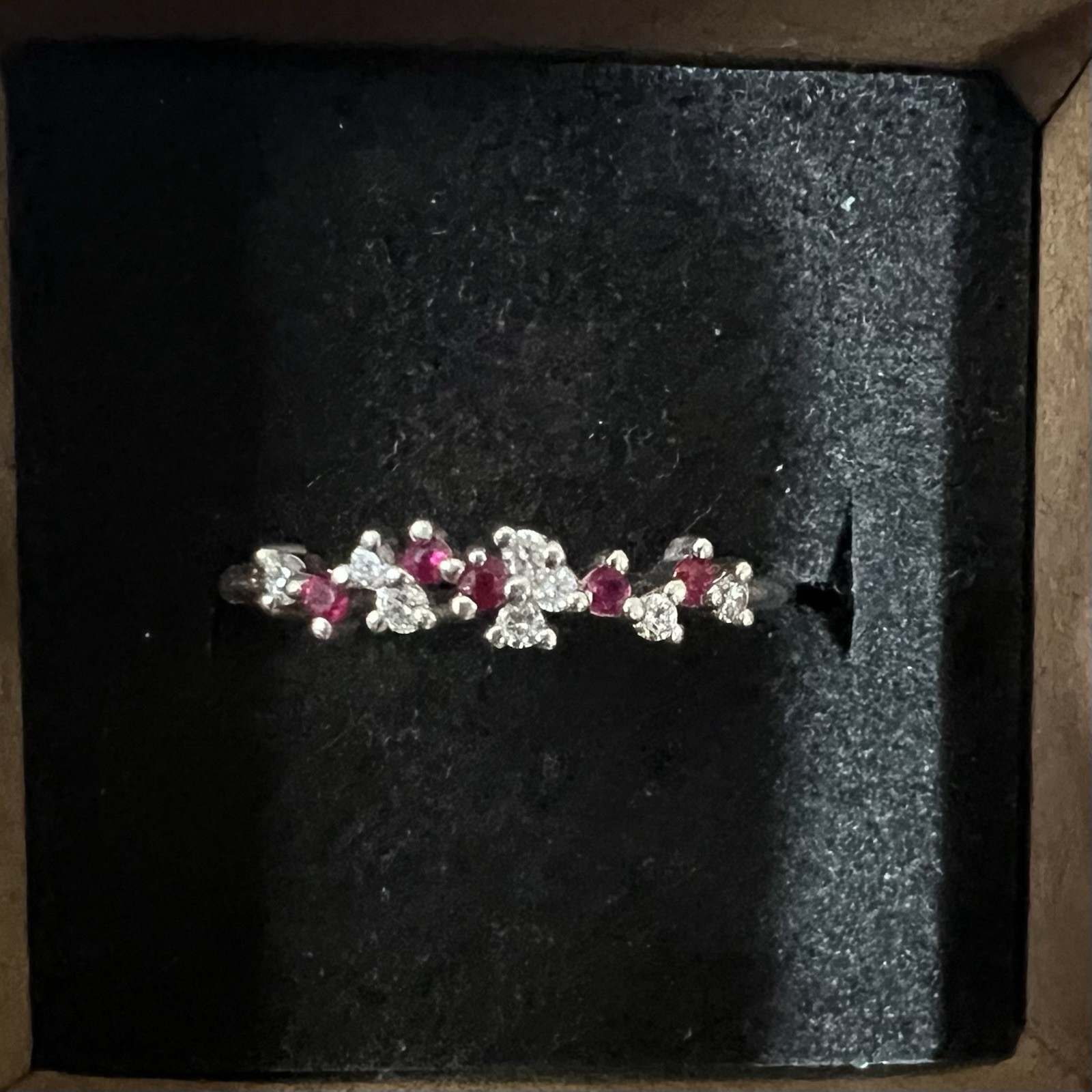 14K Solid Gold Ruby & Diamond Band Ring | Genuine… - image 2