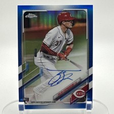 2021 Topps Chrome Tyler Stephenson Rookie On Card Auto Blue Refractor /150. rookie card picture