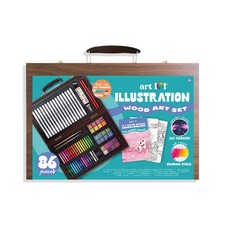 Art 101 Illustration Wood Art Set, 86 Piece, Multifunctional Sets, for Child