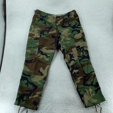 Vintage US Army BDU Cargo Pants Large Short Woodland Camo Tactical 80s Fit 38x29