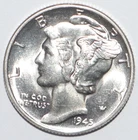1945 Mercury Dime CHOICE BRILLIANT UNCIRCULATED (K292)