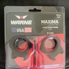 Warne Maxima 514m Horizontal Scope Rings - Black