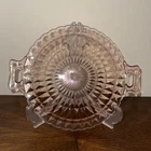 Jeannette Windsor Pink Depression Glass Sandwich Serving Tray w Handle Farmhouse