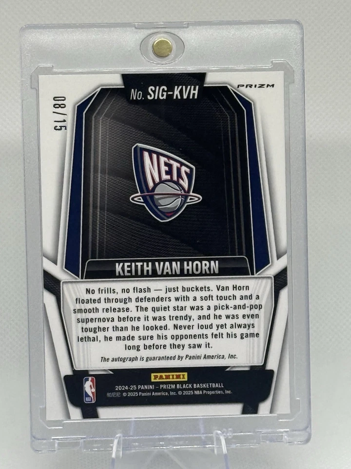 2024-25 Panini Prizm Negro Keith Van Cuerno Piel de Serpiente Prizm Automático/15 #SIG-KVH Redes Foto 4 de 4