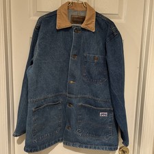Vintage Big Smith Denim Jean Barn Chore Coat Jacket Mens Large XL 