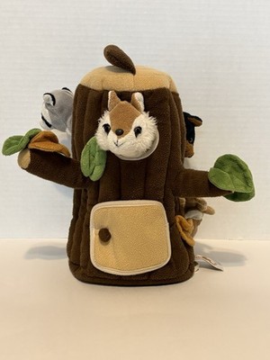 12  Unipak Plush Tree Stump House & 5 Plush 6'' Forest Stuffed Animals Set