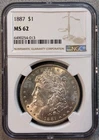 1887 Morgan Dollar $1 NGC MS62