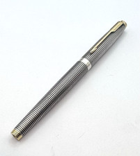 Penna stilografica vintage Parker 75 argento sterling Cisele, pennino oro 14 carati