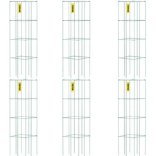 VEVOR Tomato Cages Plant Support Cages 6Pack Square Steel 3.3FT Green for Garden