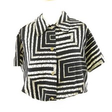 Giancarlo Valentino shirt cut and sewn shoulder exposing short sleeve all over p