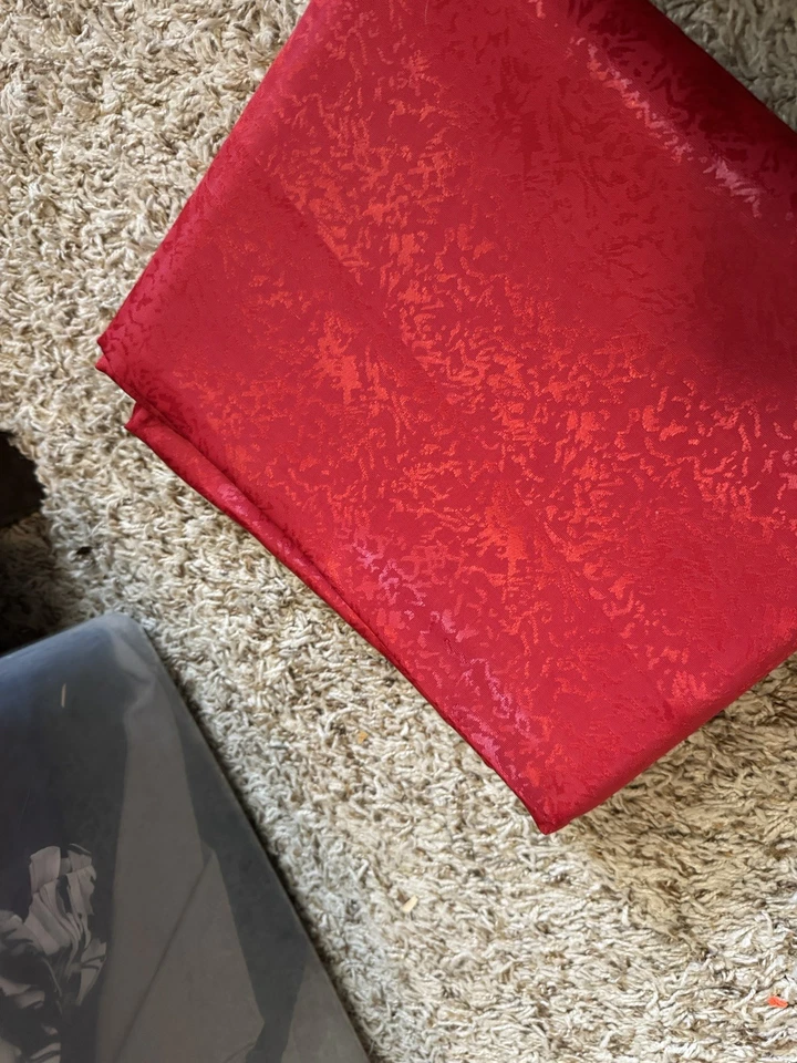 Tablecloth Red Oblong Polyester 60” x 104” Luxury Fabric, New Holidays - Image 2 of 3