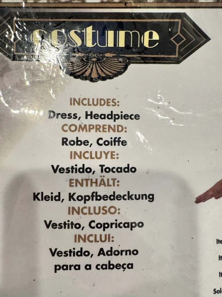 Fantasia de Halloween Rubies Tea Time Flapper tamanho adulto OSFM até vestido tamanho 12 - Imagem 2 de 3