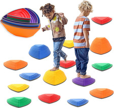 15 Pcs Balance Jumping Stepping Stones for Kids,Indoor or Outdoor Play Toddler O