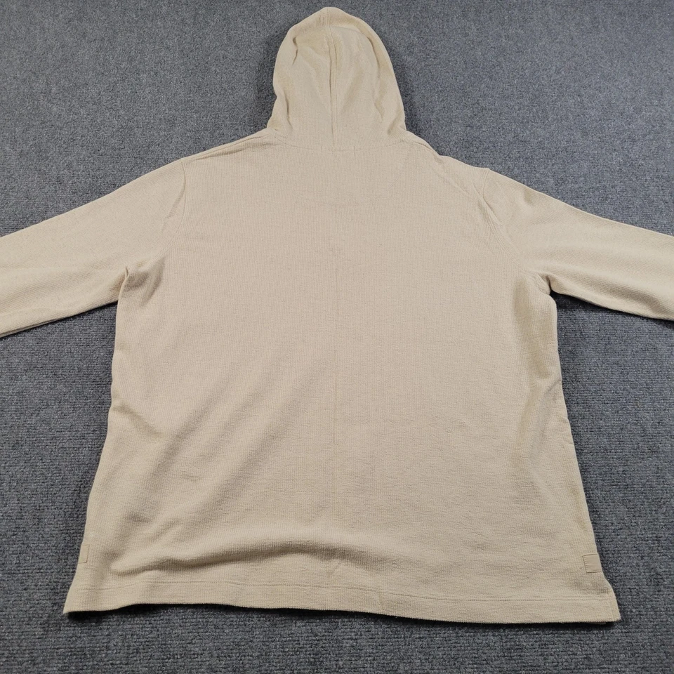 Lauren Ralph Lauren 连帽衫男式大号棉亚麻混纺华夫格套衫 — 第 3/4 张图片