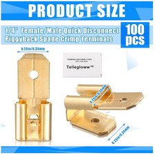 Quick Splice Spade Terminals - 100 Pcs Piggyback Connectors