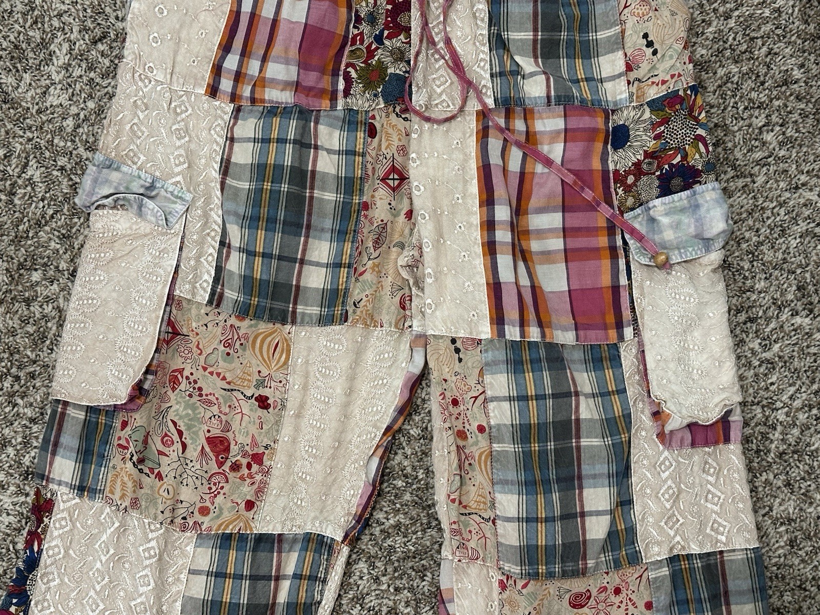 YOUNG THREADS VINTAGE TIERED PATCHWORK PANTS XL - image 3