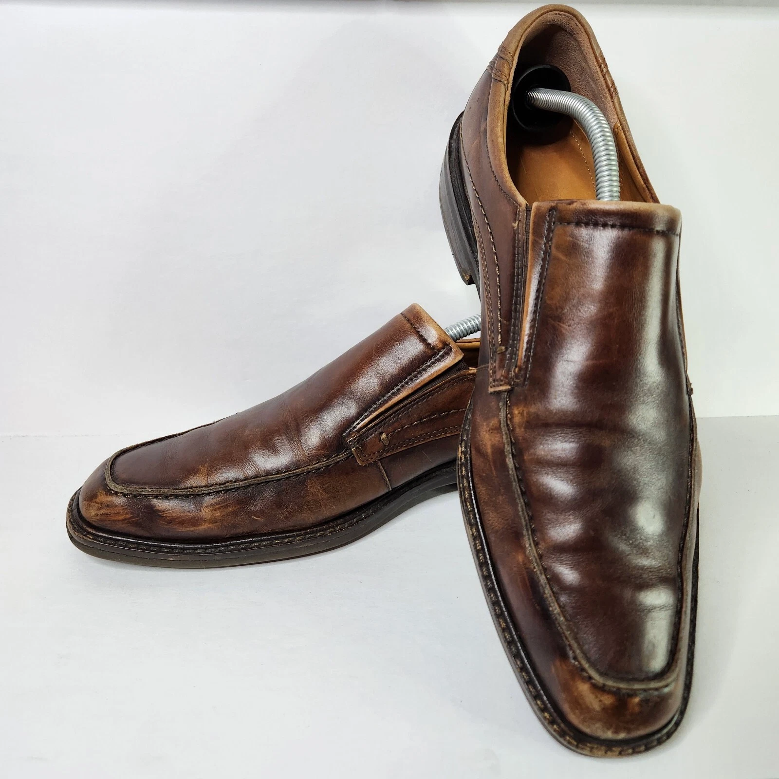 Mocassini slip on grembiule da uomo marroni Ecco Holton taglia EU 44 US 10 in pelle
