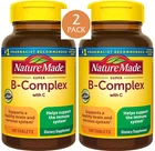 2 Pack Super B Complex with Vitamin C B12 B6 Folic Acid Biotin, 280 Tabs (2x140)