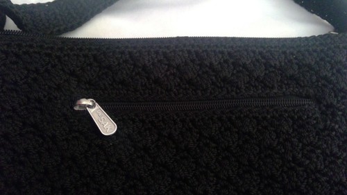 The SAK Black Hobo Crochet Purse Shoulder Bag Bucket Lined - Picture 5 of 6