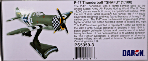 USAAF P-47 Thunderbolt "Snafu" 1:100 78th PS5359-3 Daron Same Day Shipping - Picture 10 of 11