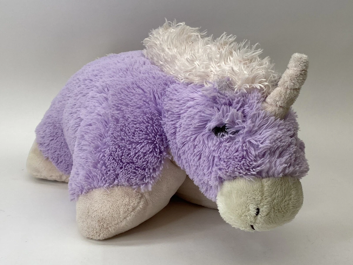 Pillow Pet Plush Purple Unicorn Stuffed Animal 13”x16” Washable Cuddly All  Ages