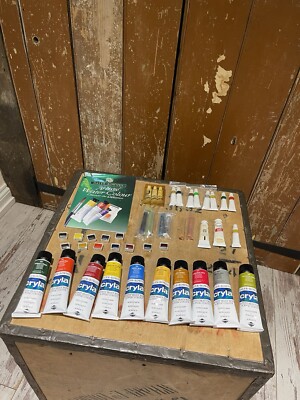 Cryla Künstler Aquarellfarben Restposten Set Konvolut Acryl Farbe Kunst Malerei