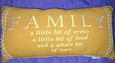BROYHILL Decorative 14”x26" Oversized Lumbar Style Pillow “Crazy Family” Yellow