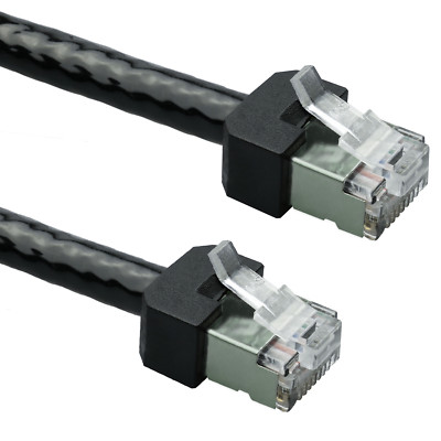 Cat.6A RJ45 Kurzer Stecker 10GbE Patchkabel LAN Kabel Ethernet Netzwerk Schwarz