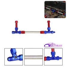For Holley 4150 Carburetor AN8 Double Pumper Carb Braided Fuel Line 8AN Red&Blue