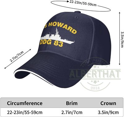 USS Howard DDG 83 Men's Baseball Cap Adjustable Snapback Hats