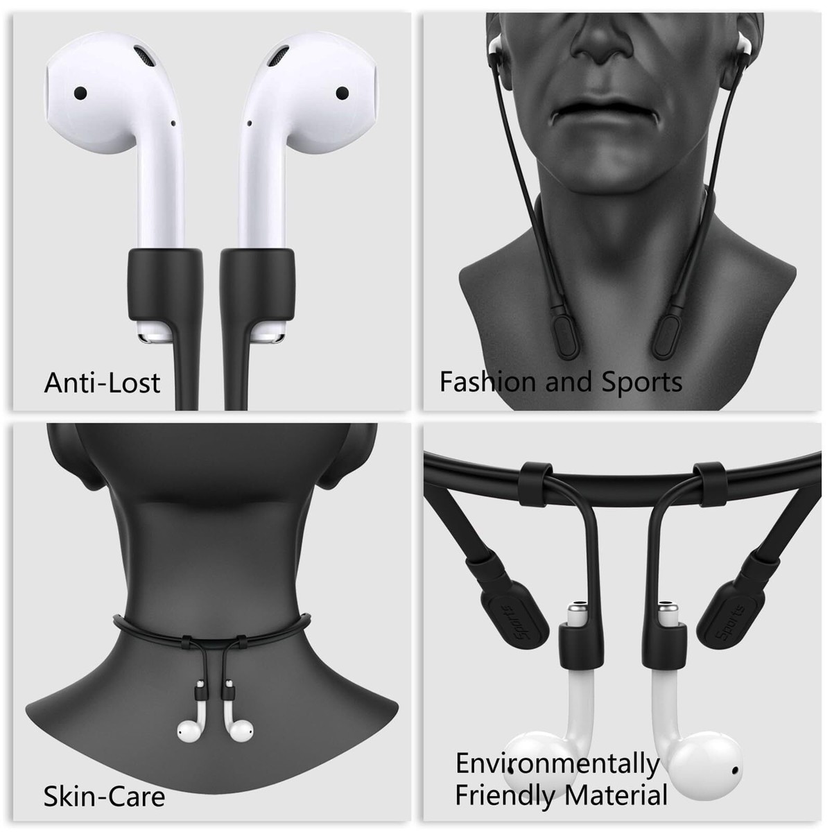 Compatible Airpods Strap, Silicone Anti-Lost Wire Cable Compatible Airpods Strap, Silicone Anti-Lost Wire Cable