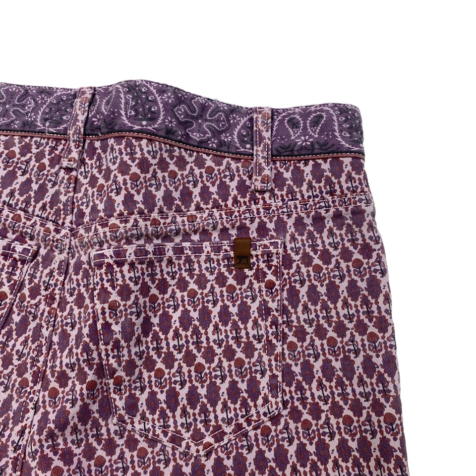 Joes Jeans Cut Off Jean Shorts Womens Size 25 Plum Bandana Print Denim - Image 3 of 4