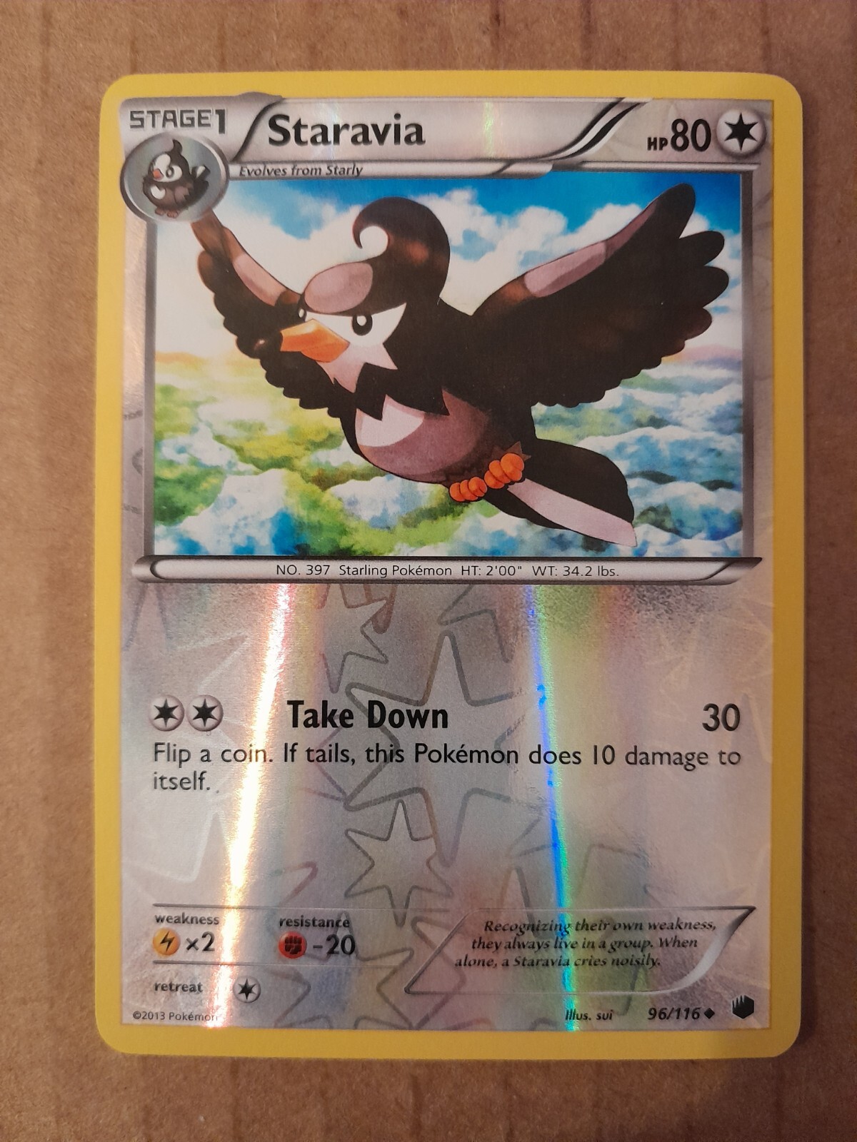 Pokemon Staravia 96/116 Plasma Freeze Reverse Holo See Pictures