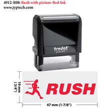 Rush w. picture-Trodat 4912 Self Inking Rubber Stamp