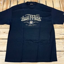 Vtg Y2K New Old Stock Local Motion Surfboards Black Graphic T-Shirt Men's Size