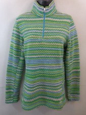 Spyder Sweater Women's 12 Blue Green 1/4 Zip Pullover Long Sleeve