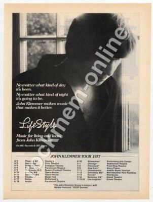John Klemmer Life Style Down Beat 1970s Advert 