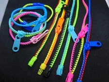 10 x Zip Zipper Unisex All Ages Bracelet Stress Relief Sensory Focus Fidget Toy
