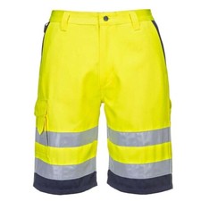 Image of Hi Vis Lightweight Work Shorts Contrast Cargo Pockets Summer Class 1 Workwear